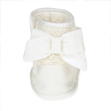 Capelli New York Size 18-24M Metallic Slipper in Ivory. View a larger version of this product image.