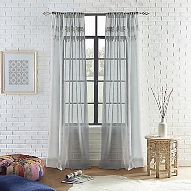 Peri Home Liv 84-Inch Rod-Pocket Window Curtain Panel in Grey (Single). View a larger version of this product image.