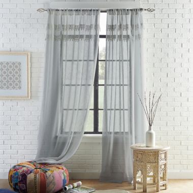 Peri Home Liv 84-Inch Rod-Pocket Window Curtain Panel in Grey (Single). View a larger version of this product image.