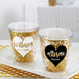 Glitter & Gold Bridal Party 22 oz. Stemless Cup