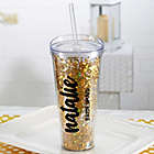 Alternate image 1 for Glitter &amp; Gold Bridal Party 22 oz. Stemless Cup