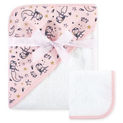 baby hooded towel and washcloth set