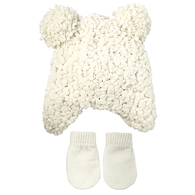 Rising Star&trade; 2-Piece Hat and Mitten Set in Ivory. View a larger version of this product image.
