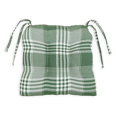 Essentials Exeter Check Chair Pads in Olive (Set of 2). View a larger version of this product image.