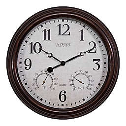 La Crosse Technology 15-Inch Indoor/Outdoor Wall Clock with Temperature and Humidity
