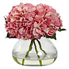 Alternate image 0 for Nearly Natural 9-inch Large Faux Blooming Hydrangea with Glass Vase