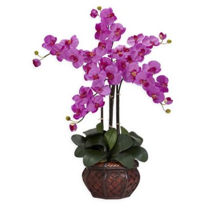 Nearly Natural Artificial Phalaenopsis Orchid Arrangement In Vase | Bed ...