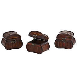 Nearly Natural Bamboo-Like Decorative Chests (Set of 3)