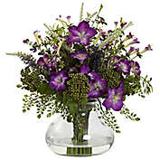 Nearly Natural Artificial Large Mixed Morning Glory Arrangement in Vase