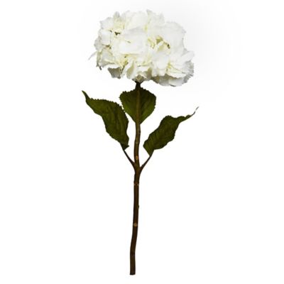 Nearly Natural 28-Inch Artificial Hydrangea Flowers in White (Set of 3)