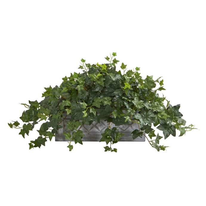 Nearly Natural Artificial Puff Ivy Plant in Planter Bed