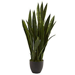 Nearly Natural 35-Inch Artificial Sansevieria Plant with Black Planter
