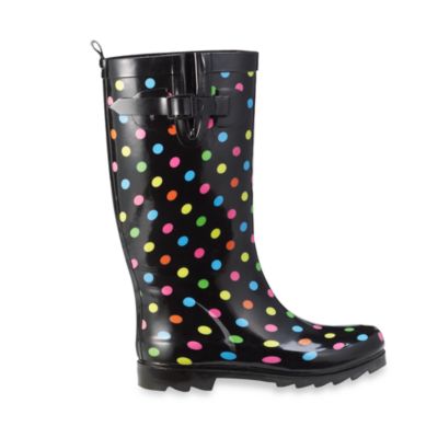 womens polka dot rain boots