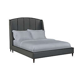 The Urban Port® Queen Upholstered Panel Bed with Arched Headboard