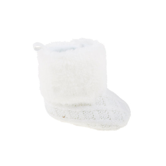 Alternate image 1 for Stepping Stones Knit Faux Fur Cuff Boots in White