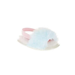 Stepping Stones Size 0-3M Faux Fur Slipper in Rainbow