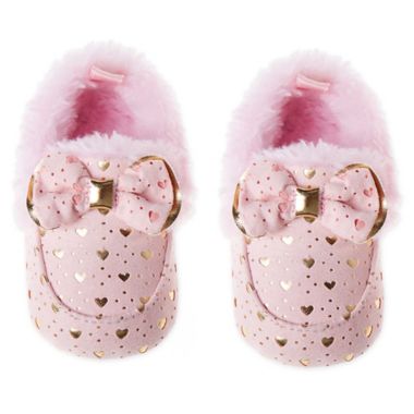 First Steps Size 3-6M Moccassin Slipper in Light Pink. View a larger version of this product image.