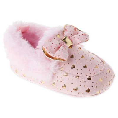 First Steps Moccassin Slipper in Light Pink