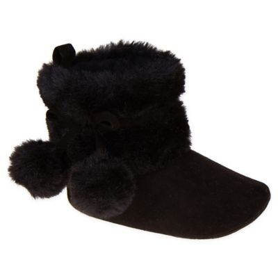 faux fur pom pom boots