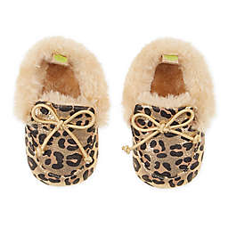 First Steps Leopard Moccasin Slipper in Gold