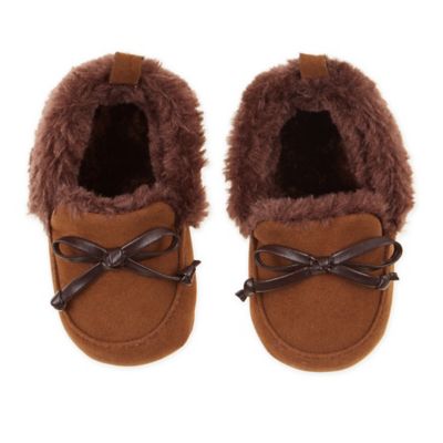 First Steps Camel Moccasin Slipper in Brown