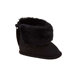 Stepping Stones Size 9-12M Boot with Faux Fur Trim in Black