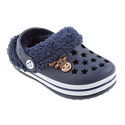 Koala Baby Size 6 Infant Faux Fur Lined Clog in Navy