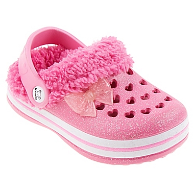 Koala Kids Size 10 Faux Fur Lined Clog in Hot Pink. View a larger version of this product image.