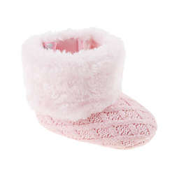 Stepping Stones Size 0-3M Faux Fur Cuff Boot in Pink