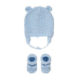 Koala Baby 2-Piece Knit Winter Hat and Bootie Set in Light Blue