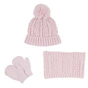 First Steps Size 2T-4T 4-Piece Cap, Scarf, and Mittens Set in Pink