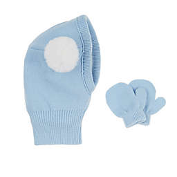 First Steps Size 6-12M 2-Piece Balaclava Hat and Mittens Set in Blue