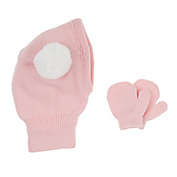 First Steps Size 6-12M 2-Piece Balaclava Hat and Mittens Set in Pink