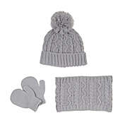 First Steps Size 2T-4T 4-Piece Cap, Scarf, and Mittens Set in Grey