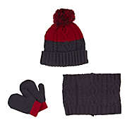 First Steps Size 2T-4T 3-Piece Cable Knit Cap, Scarf, and Mittens Set in Grey