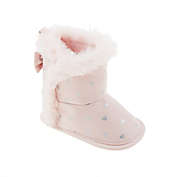 First Steps Faux Fur and Hearts Boot in Blush