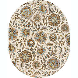 Surya Athena Floral 8' x 10' Hand Tufted Oval Area Rug in Blue