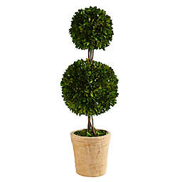 Nearly Natural Preserved Boxwood Double Ball Artificial Topiary Tree