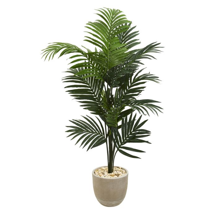 Nearly Natural® 62Inch Artificial Kentia Palm Tree with Sandstone