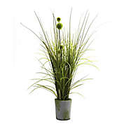 Nearly Natural 26-Inch Artificial Grass  and Dandelion Plant with Cement Planter