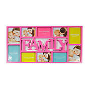 Northlight 28.75-Inch Dual-Sized &#39;Family&#39; Picture Collage Frame in Pink