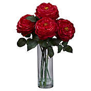 Nearly Natural Artificial Fancy Rose Arrangement in Vase