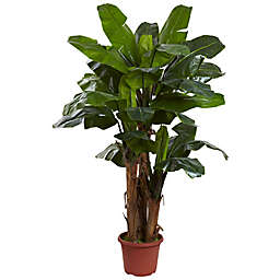 Nearly Natural 7-Foot Artificial Triple Stalk Banana Tree in Planter