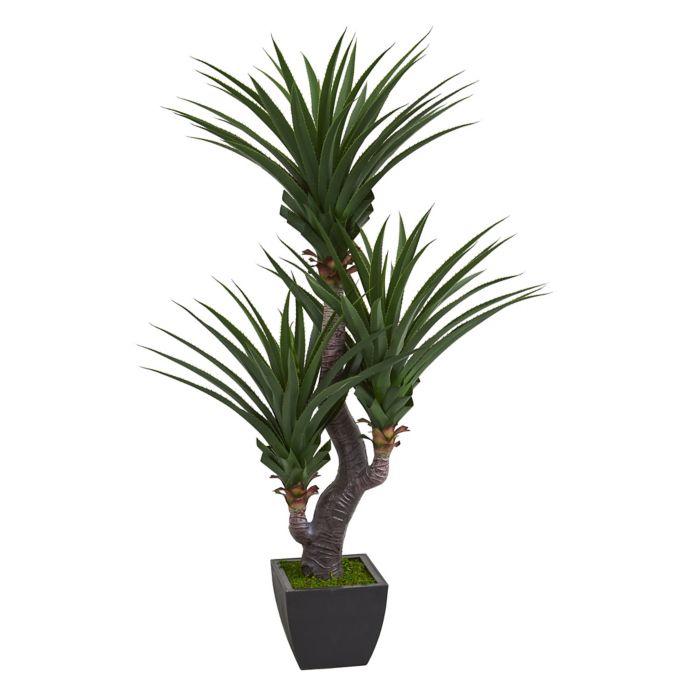 Nearly Natural 6Foot Artificial Dracena Plant in Black Planter Bed