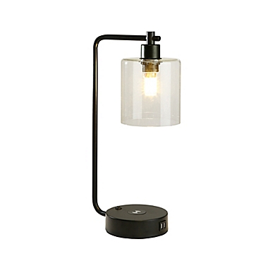Cedar Hill Table Lamp with Wireless Charger in Clear. View a larger version of this product image.