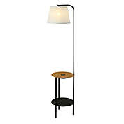 Cedar Hill Floor Lamp with Table in Black