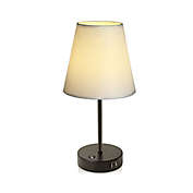Cedar Hill 17-Inch Table Lamp with USB Port in White/Black