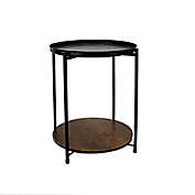 Cedar Hill&reg; Round Side Table with 2-Layer Storage in Black