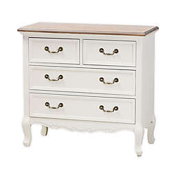 Baxton Studio Jerelyn Two-Tone 4-Drawer Accent Cabinet in White