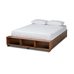 Baxton Studio® Thomas King Platform Bed with Storage in Walnut